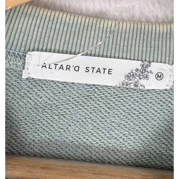 Altar'd State‎ oversized crop ruffle sleeve crop top boho beach mint sz M - Picture 2 of 6